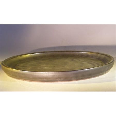 Parche Ceramic Humidity & Drip Bonsai Tray, Black - Round PA2529746
